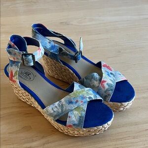 Bolaro Floral Wedge Sandals